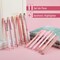 Gel Ink Pink Pen Set, 12 Pack, 1 x Aesthetic Highlighter, 0.5mm Cute Pink Pens Black Ink with Pastel Barrels